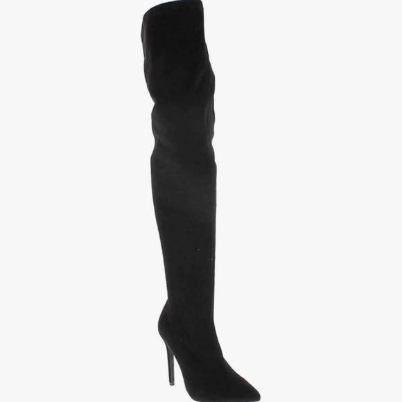 Liliana Shoes - Liliana Sleek Black Over-the-Knee Boots